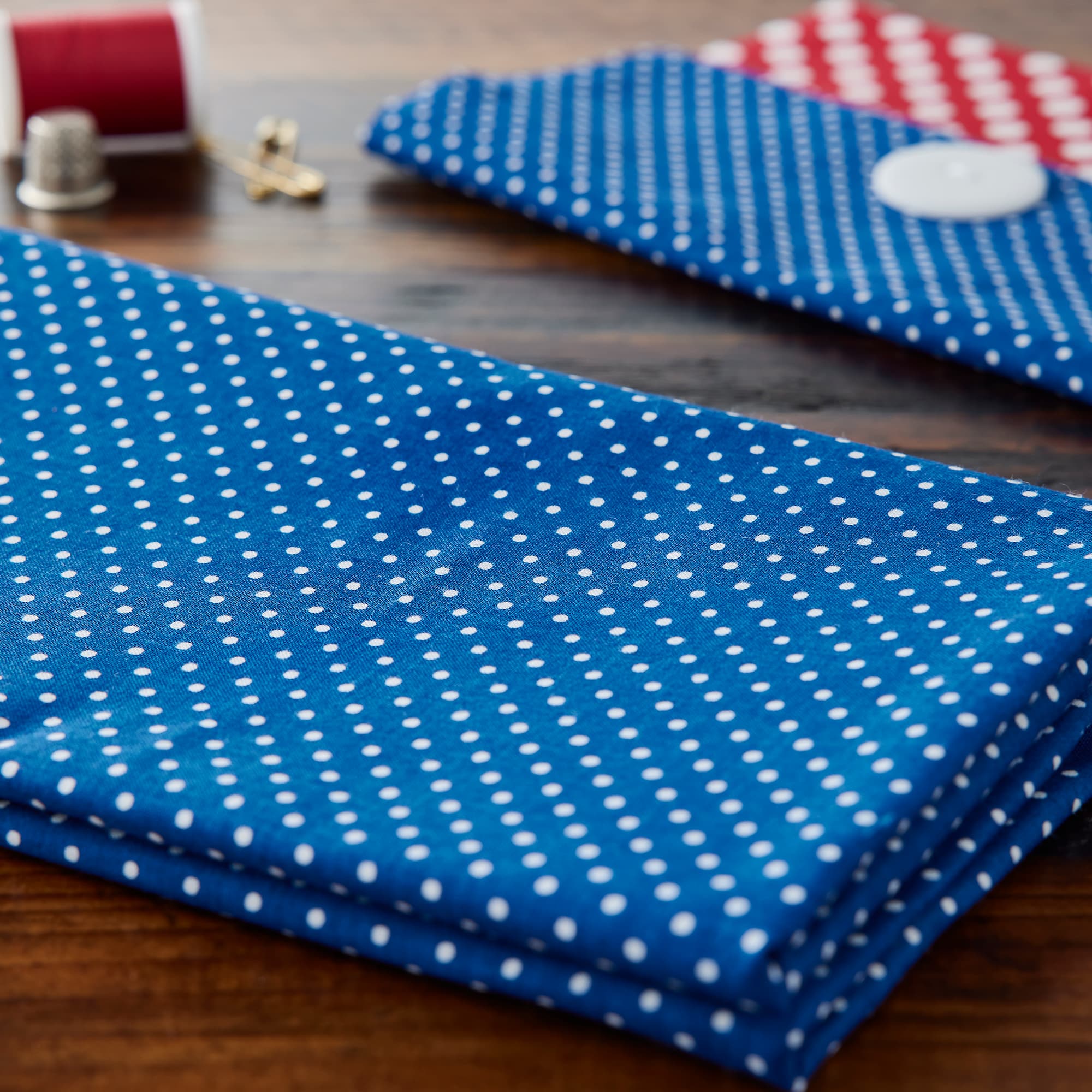 Fabric Traditions Navy Polka Dot Cotton Fabric